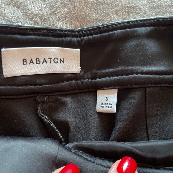 NWT Babaton Publish Black Faux Leather Wide Leg Pants - Picture 8 of 8